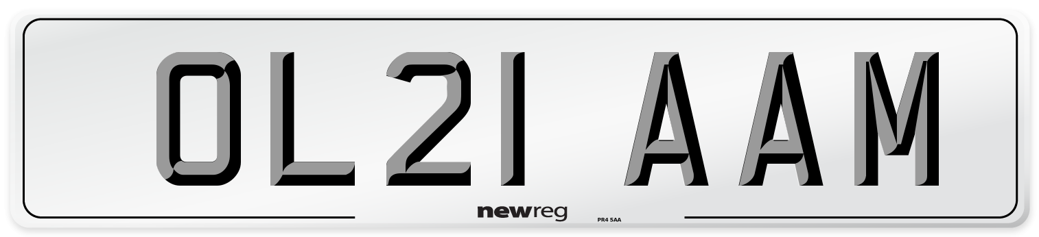 OL21 AAM Number Plate from New Reg